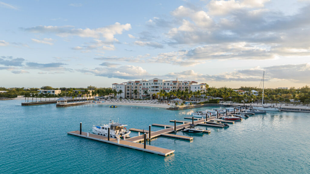 Aerial view of Blue Haven marina-front all-inclusive resort Providenciales Turks and Caicos