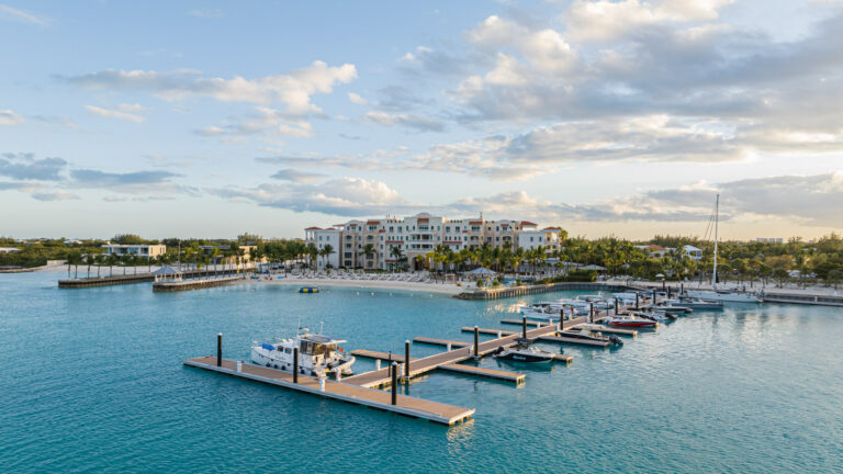 Aerial view of Blue Haven marina-front all-inclusive resort Providenciales Turks and Caicos